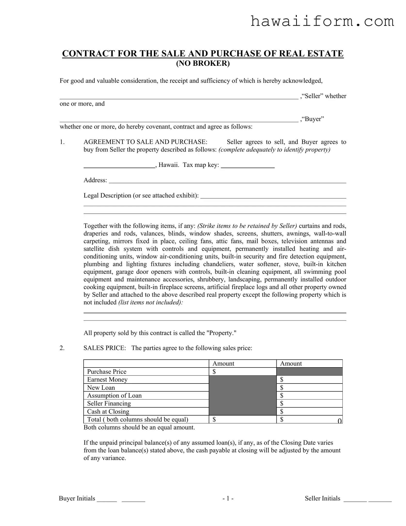 Get Hawaii Agreement Of Sale Template