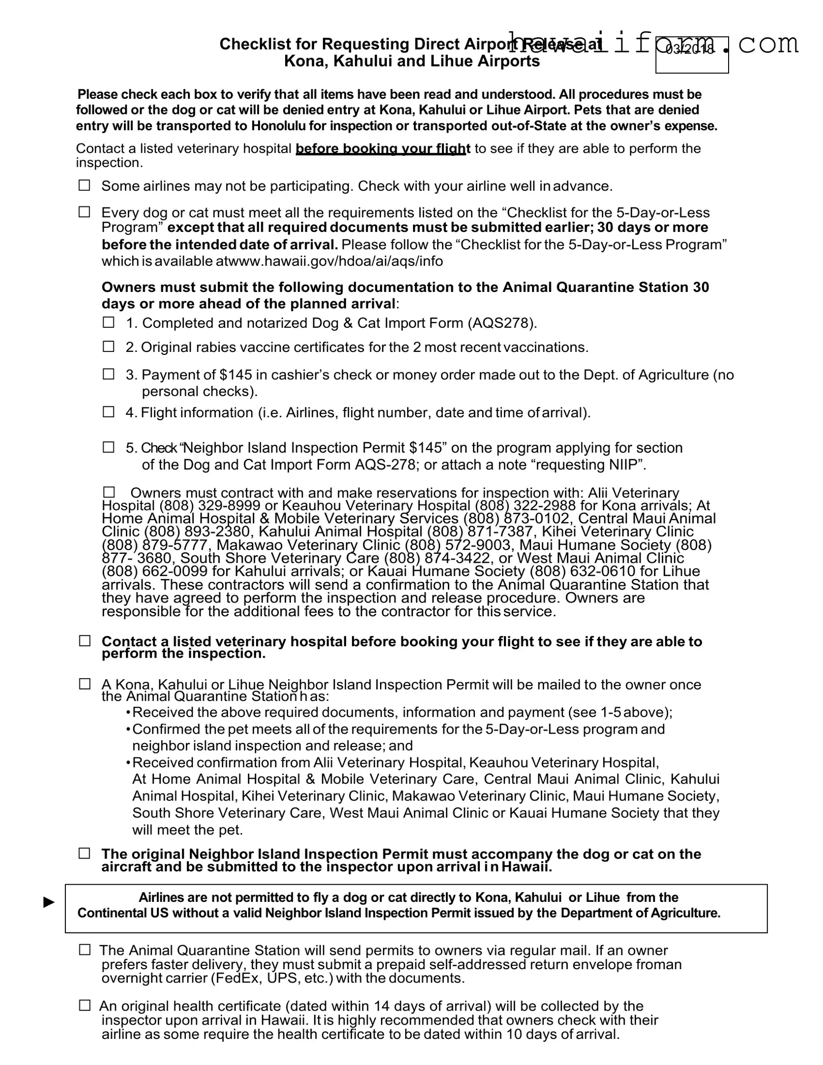 Get Hawaii Neighbor Island Permit Template
