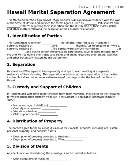 Attorney-Approved Hawaii Marital Separation Agreement Form