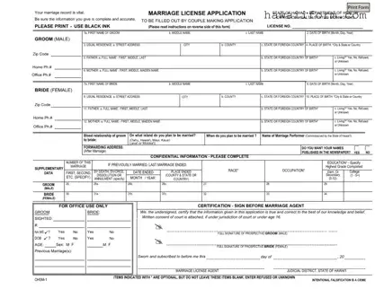 Get Hawaii Marriage Licens Application Template