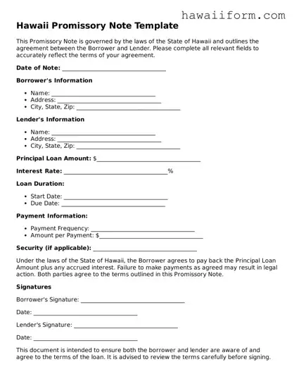 Attorney-Approved Hawaii Promissory Note Form