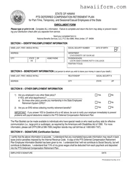 Get Hawaii Pts Enrollment Template