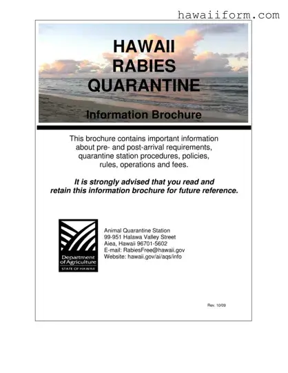 Get Hawaii Quarantine Template