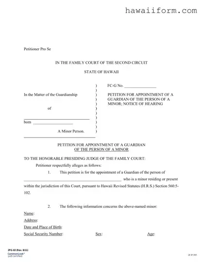 Get State Hawaii Guardianship Template